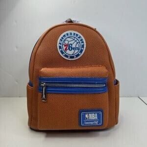 Loungefly NBA Philadelphia 76ers Basketball Mini Brown Backpack NWT